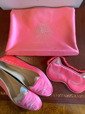 Charlotte Olympia Cat Nap Set, size medium, pink satin